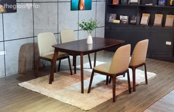 Bàn ăn 4 ghế hiện đại có màu sắc thân thiện